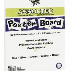 Brand new ❤️ Pacon Super Value Poster Board, 22 X 28 Inches, Assorted Colors, Pack Of 50 🤩