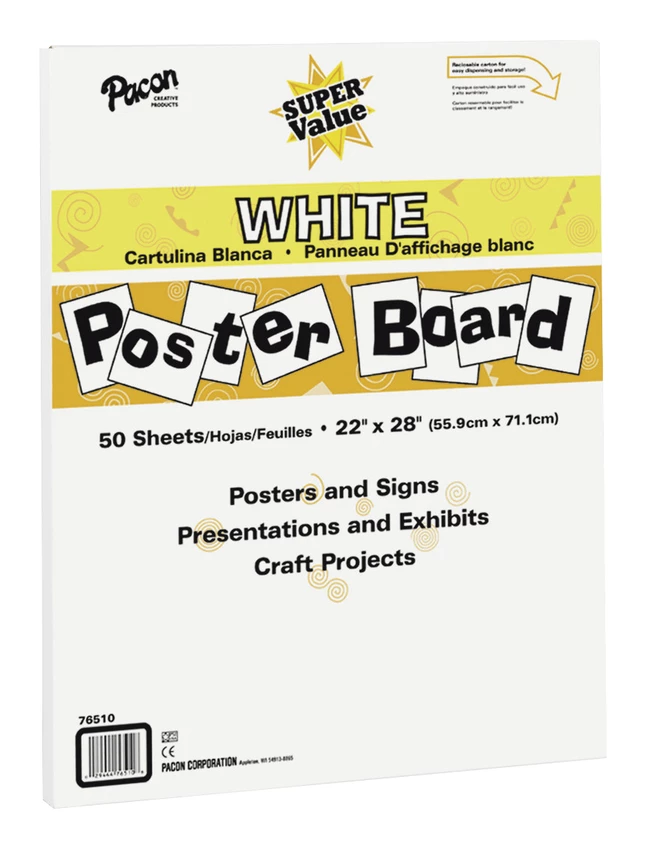 Budget ๐ฏ Pacon Super Value Poster Board, 22 X 28 Inches, White, Pack Of 50 ๐ 1 Budget ๐ฏ Pacon Super Value Poster Board, 22 X 28 Inches, White, Pack Of 50 ๐